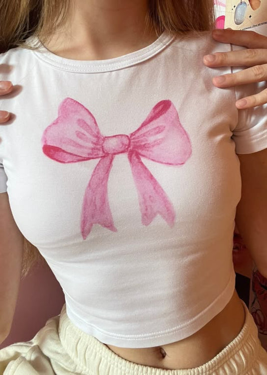Pink Bow - Baby Tee